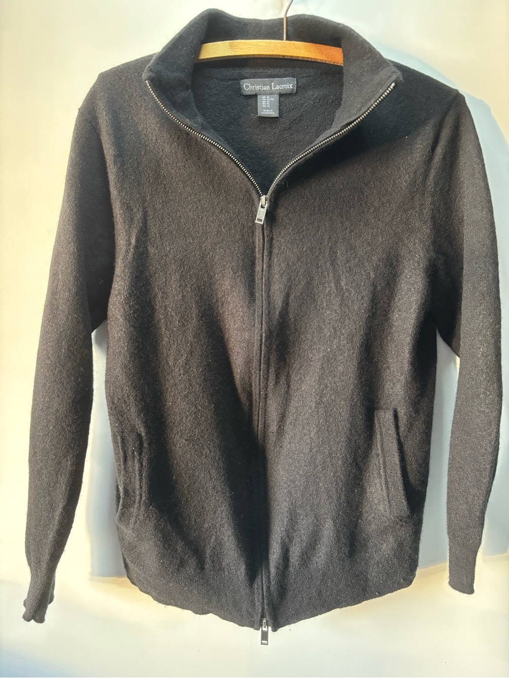 Christian Lacroix Black Full-Zip Knit Sweater